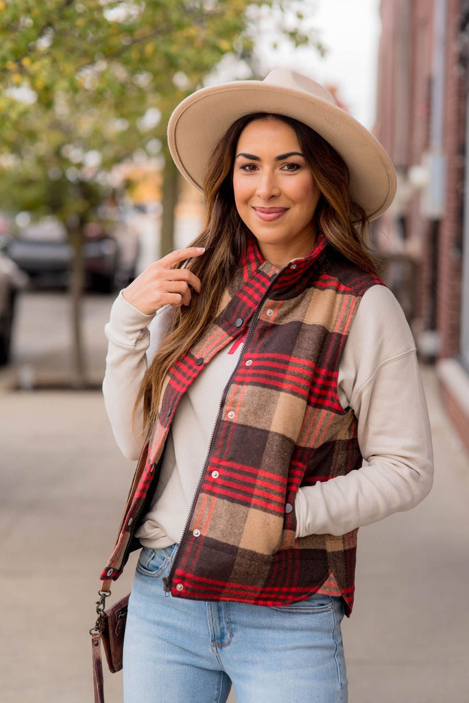 Color Pop Plaid Vest - Betsey's Boutique Shop