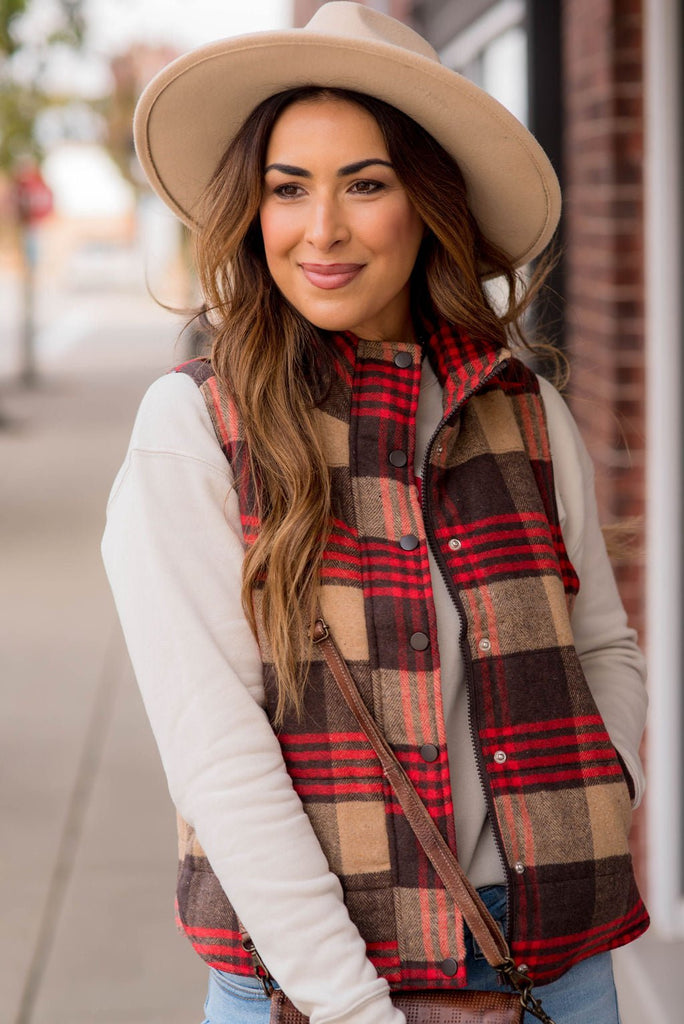 Color Pop Plaid Vest - Betsey's Boutique Shop