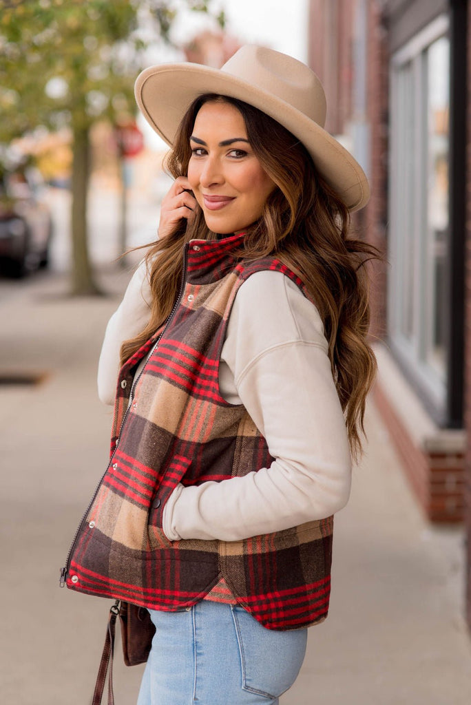 Color Pop Plaid Vest - Betsey's Boutique Shop