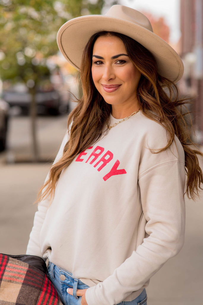 Merry Graphic Crewneck - Betsey's Boutique Shop