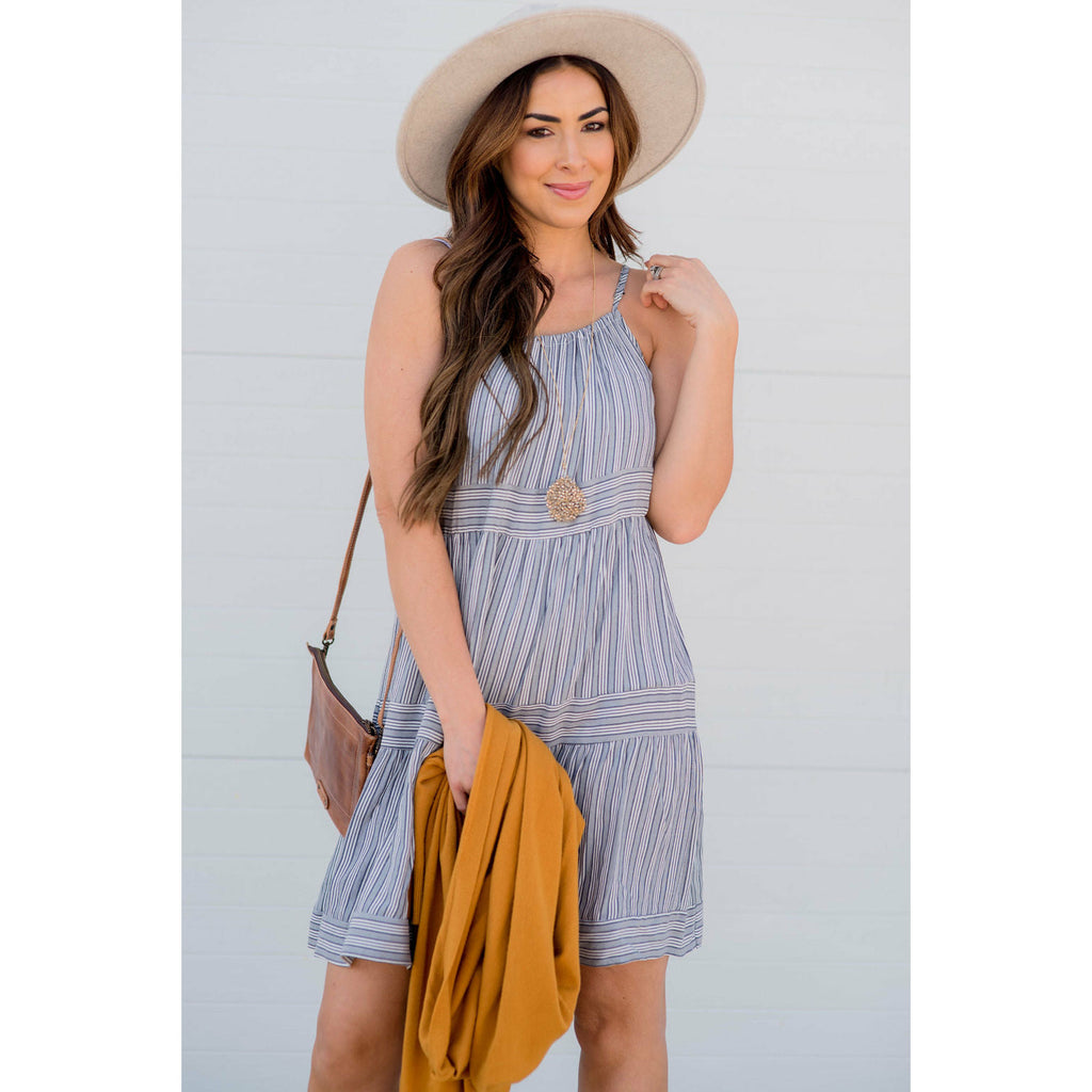 Tiered Stripe Tank Dress - Betsey's Boutique Shop