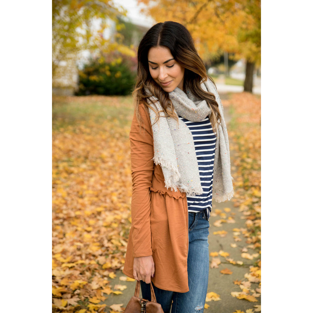 Grey Multi Speckled Scarf - Betsey's Boutique Shop