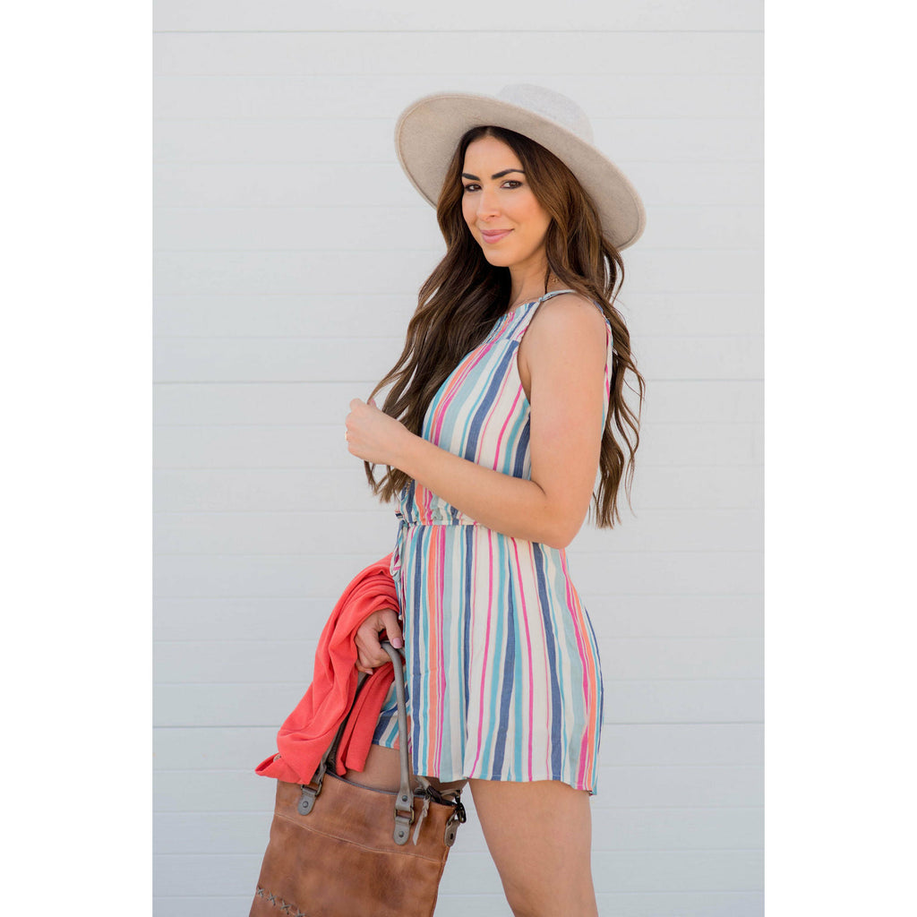 Color Stripe Romper - Betsey's Boutique Shop