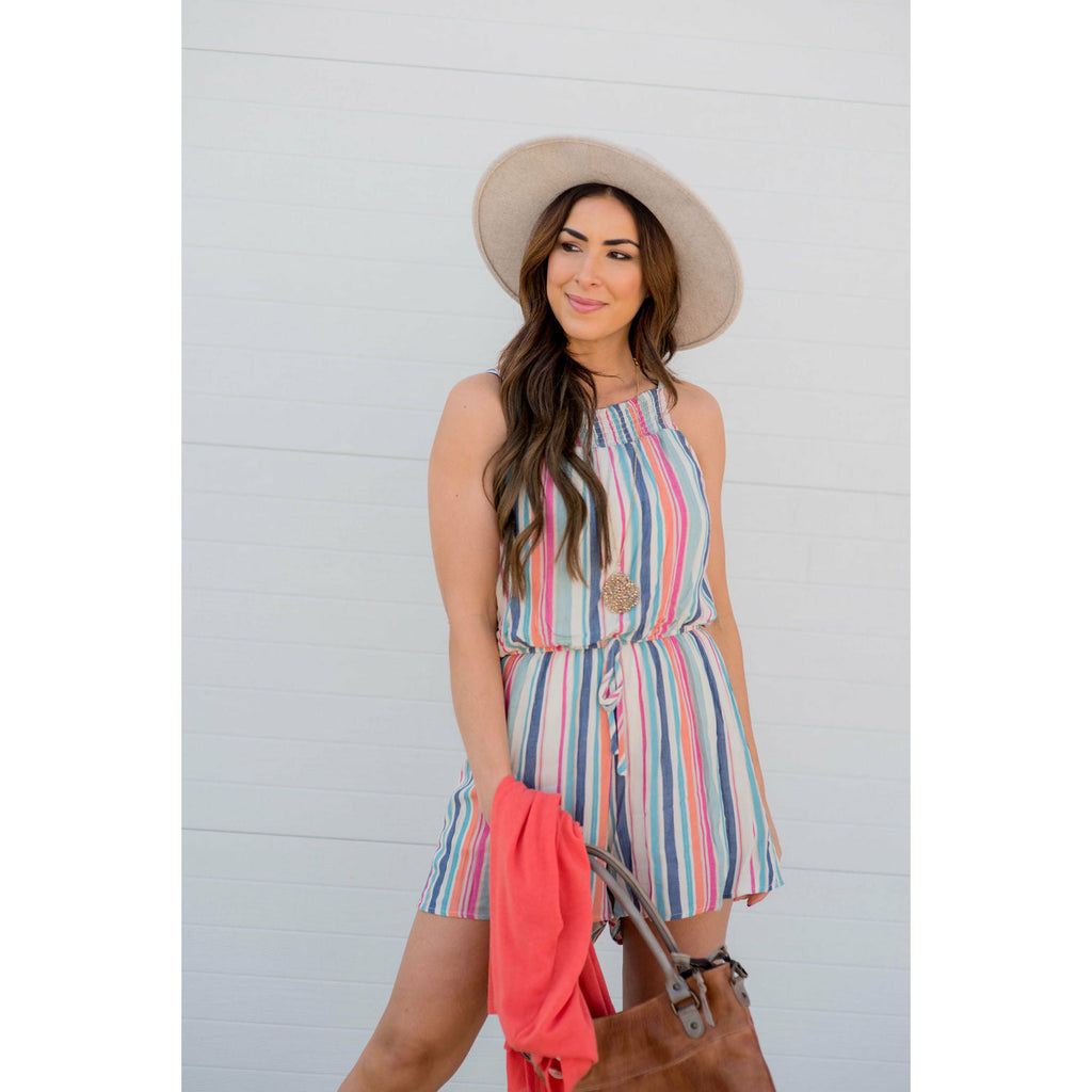 Color Stripe Romper - Betsey's Boutique Shop