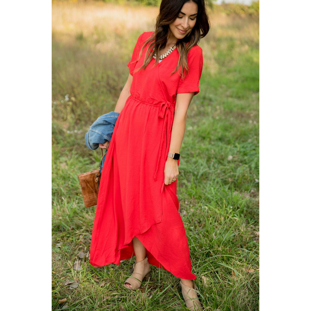 Wrap Tie Maxi Dress - Betsey's Boutique Shop