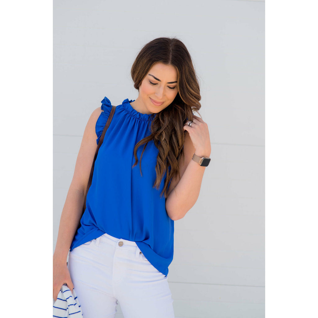 Cinched Ruffle Tank - Betsey's Boutique Shop