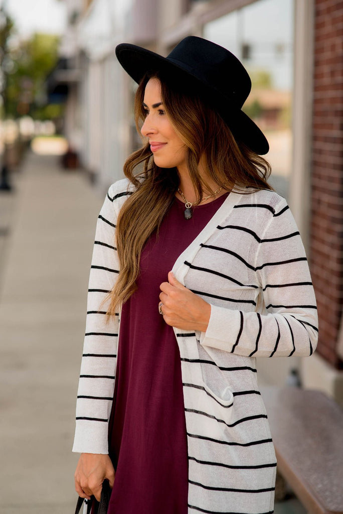 Thin Striped Tissue Cardigan - Betsey's Boutique Shop