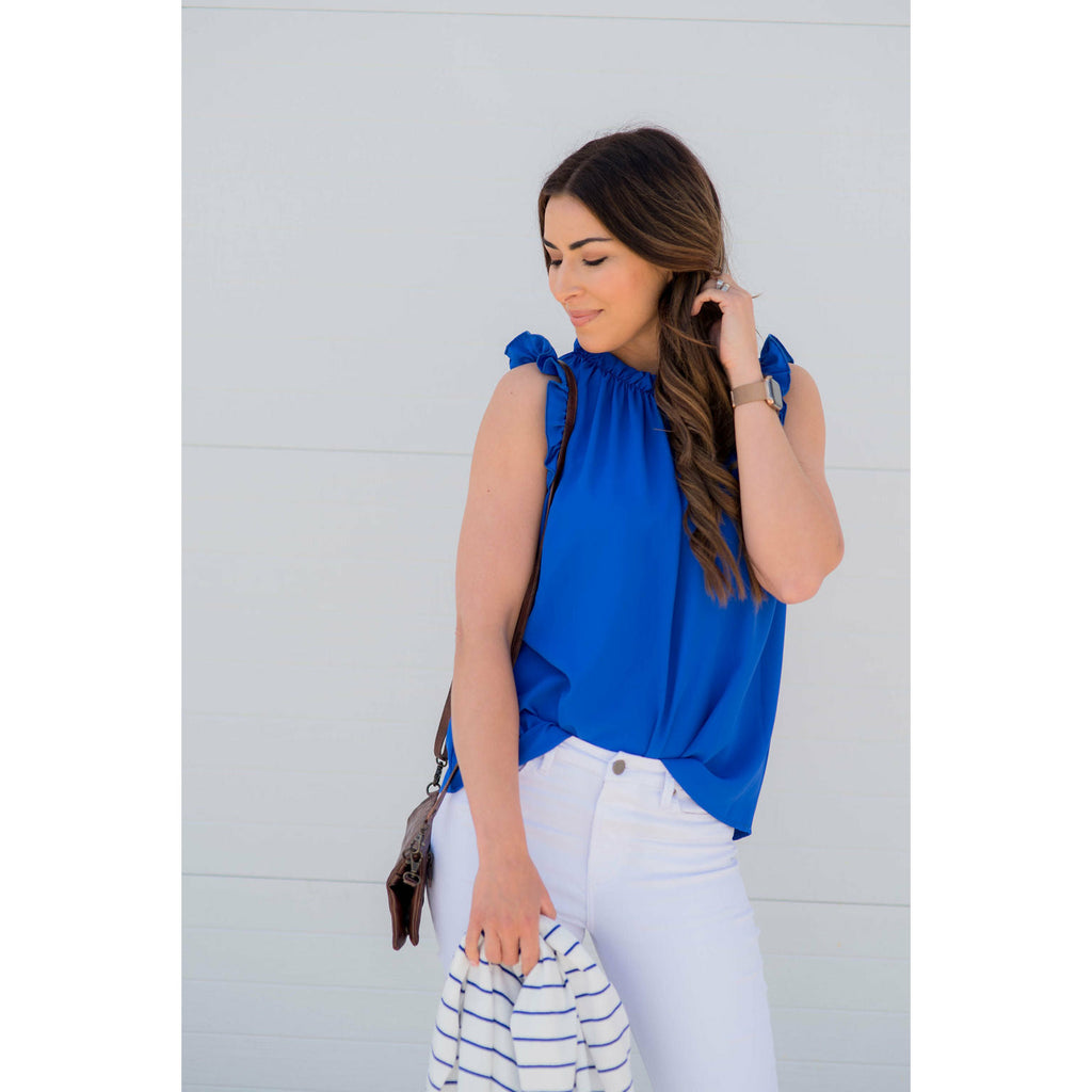 Cinched Ruffle Tank - Betsey's Boutique Shop