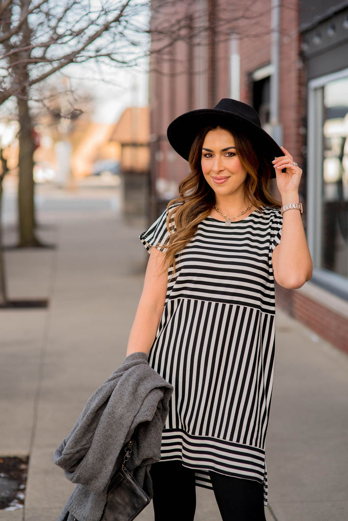 Mixed Stripes Tunic Tee - Betsey's Boutique Shop