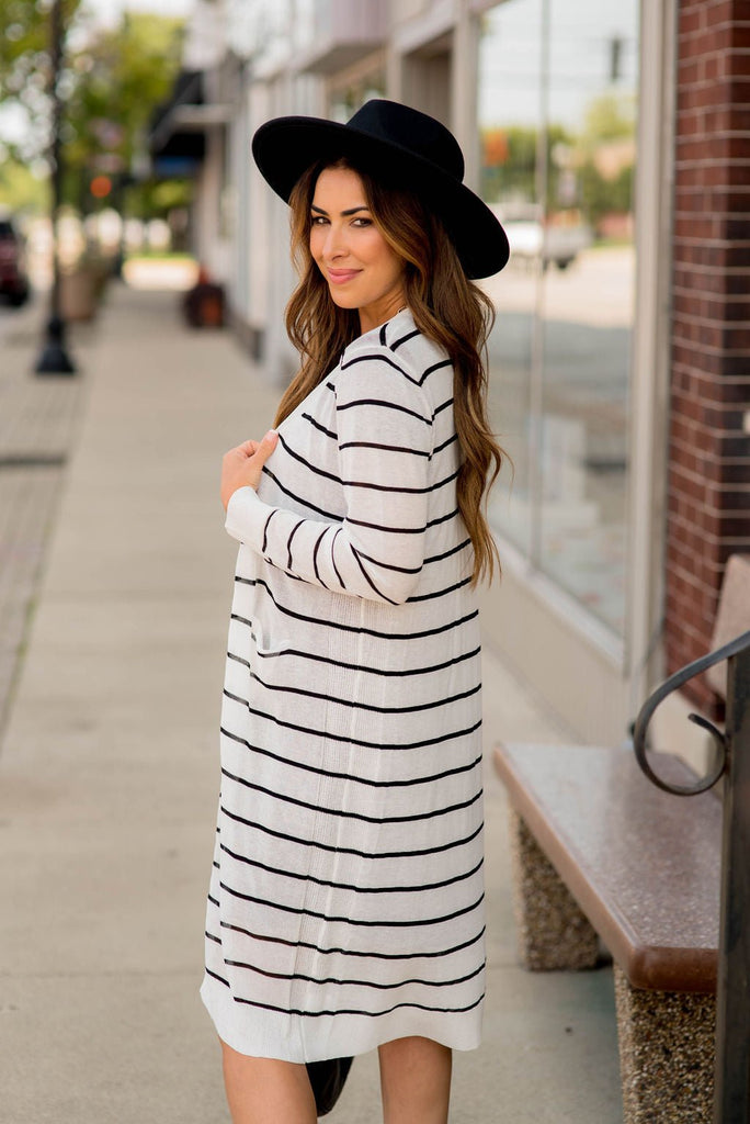 Thin Striped Tissue Cardigan - Betsey's Boutique Shop