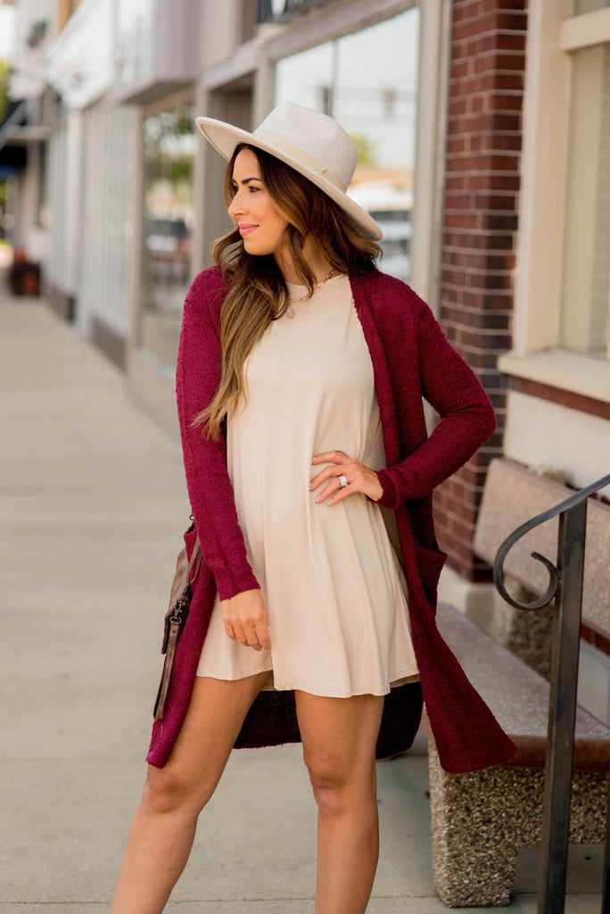 Textured Slit Cardigan - Betsey's Boutique Shop