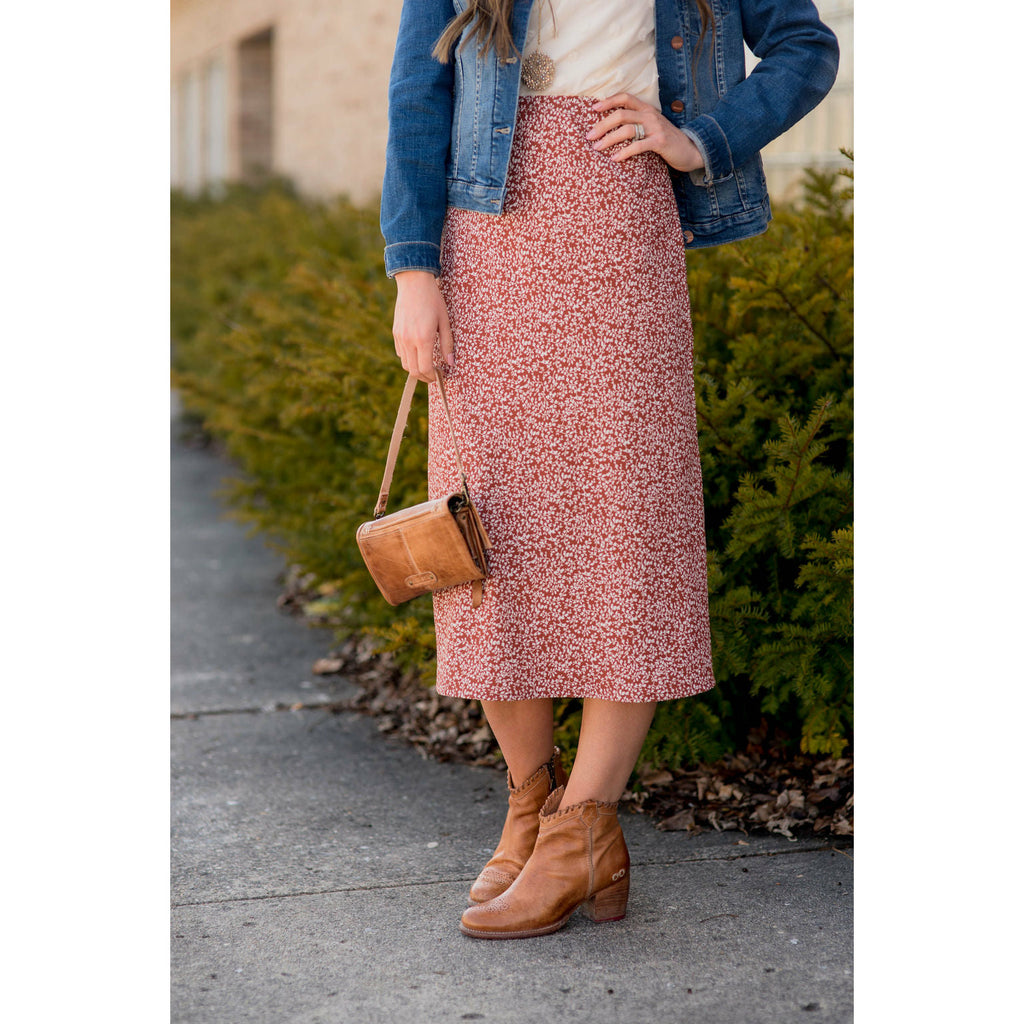 Flower Midi Skirt - Betsey's Boutique Shop