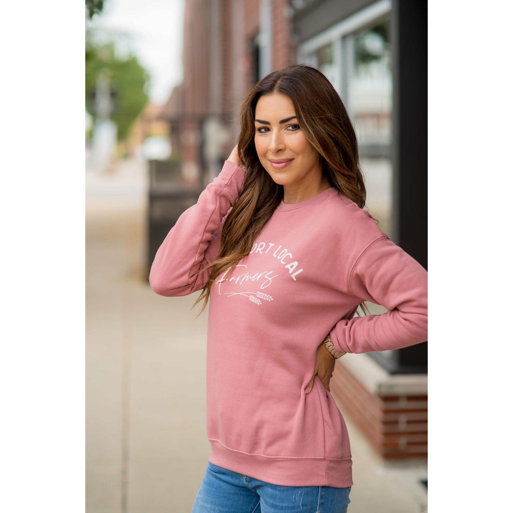 Support Local Farmers Wheat Crewneck - Betsey's Boutique Shop