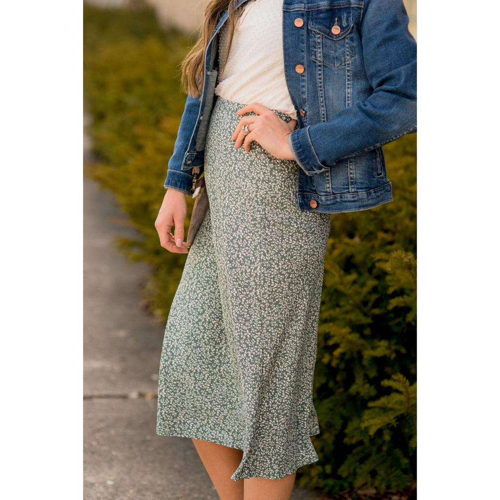 Flower Midi Skirt - Betsey's Boutique Shop