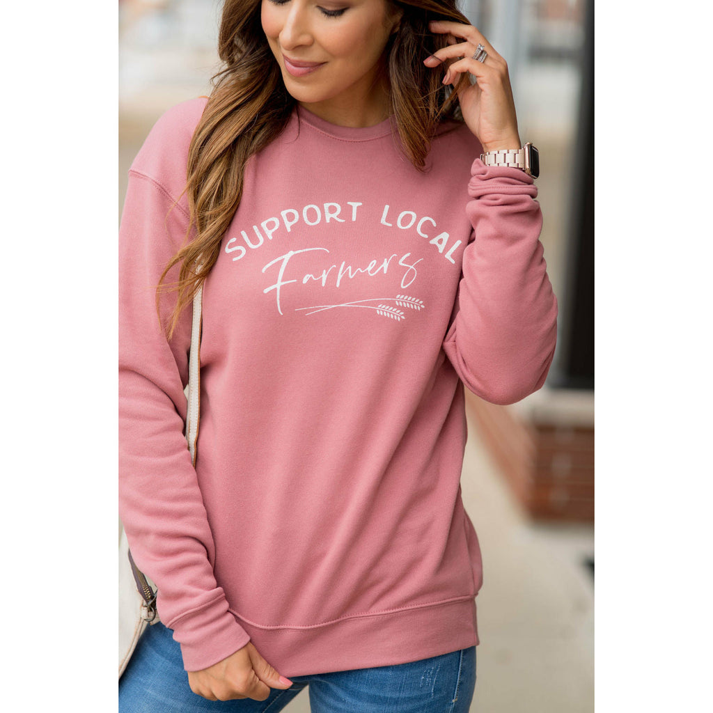 Support Local Farmers Wheat Crewneck - Betsey's Boutique Shop