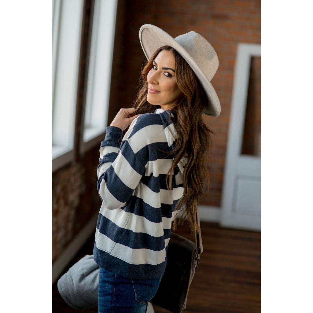 Nautical Stripe Hoodie - Betsey's Boutique Shop