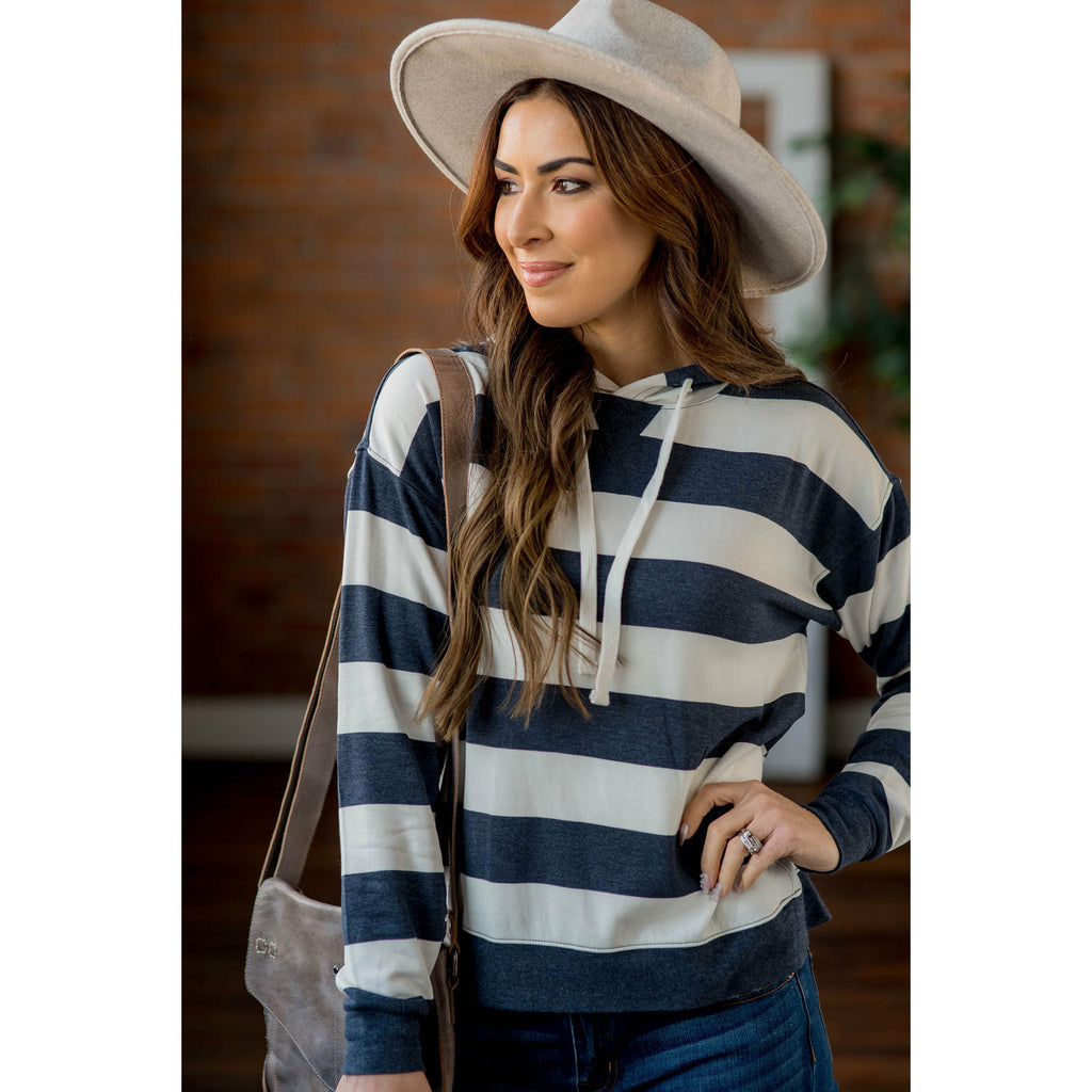 Nautical Stripe Hoodie - Betsey's Boutique Shop