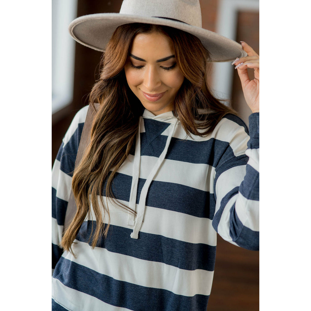 Nautical Stripe Hoodie - Betsey's Boutique Shop