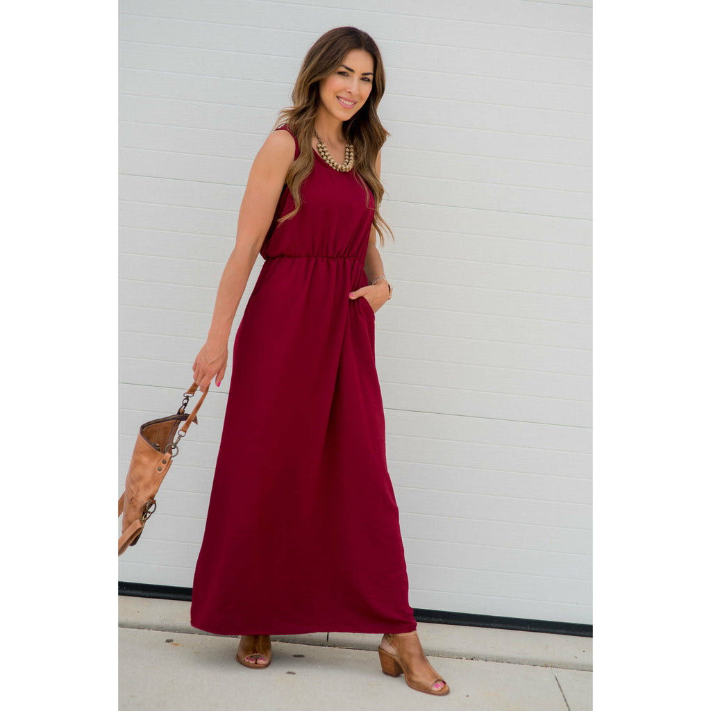 Woven Dressy Pocket Maxi - Betsey's Boutique Shop