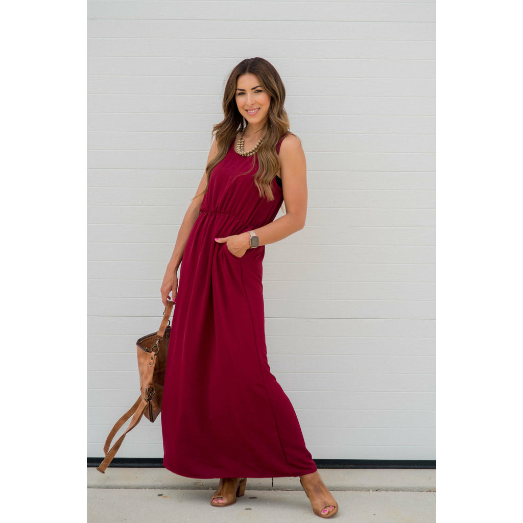 Woven Dressy Pocket Maxi - Betsey's Boutique Shop