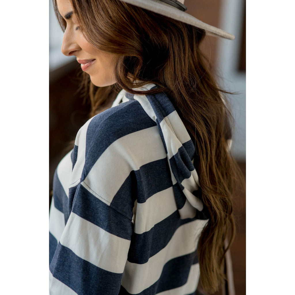 Nautical Stripe Hoodie - Betsey's Boutique Shop