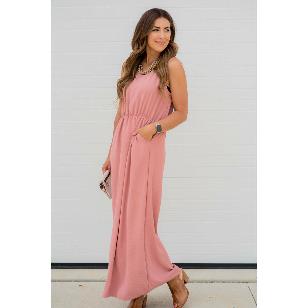 Woven Dressy Pocket Maxi - Betsey's Boutique Shop