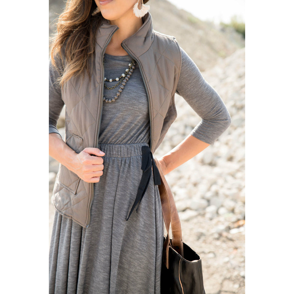 Sweatshirt Cinched Tie Dress - Betsey's Boutique Shop