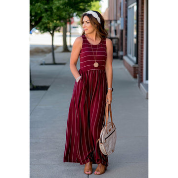 Striped Sleeveless Maxi - Betsey's Boutique Shop