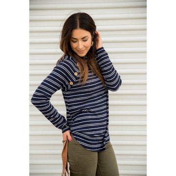 Micro Striped Hoodie - Betsey's Boutique Shop