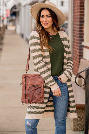 Every Day Loose Knit Striped Cardigan - Betsey's Boutique Shop