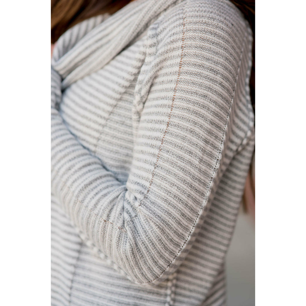 Texture Stripe Cowl Neck - Betsey's Boutique Shop