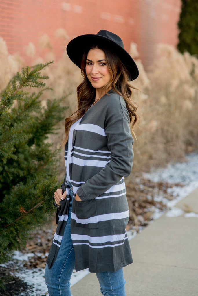 Striped Tunic Cardigan - Betsey's Boutique Shop