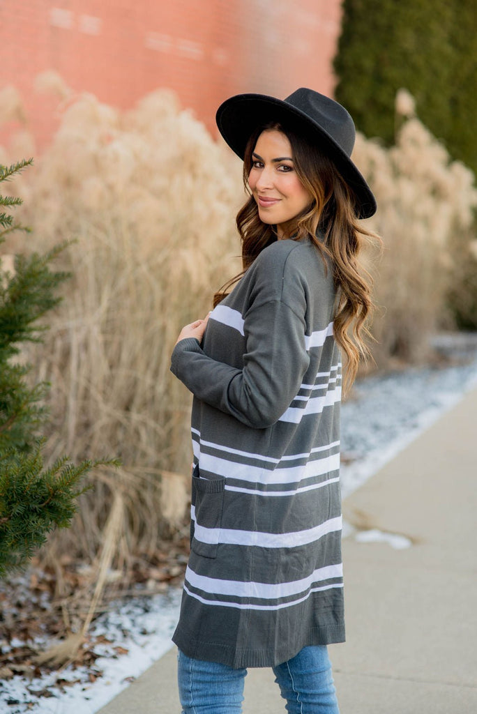 Striped Tunic Cardigan - Betsey's Boutique Shop