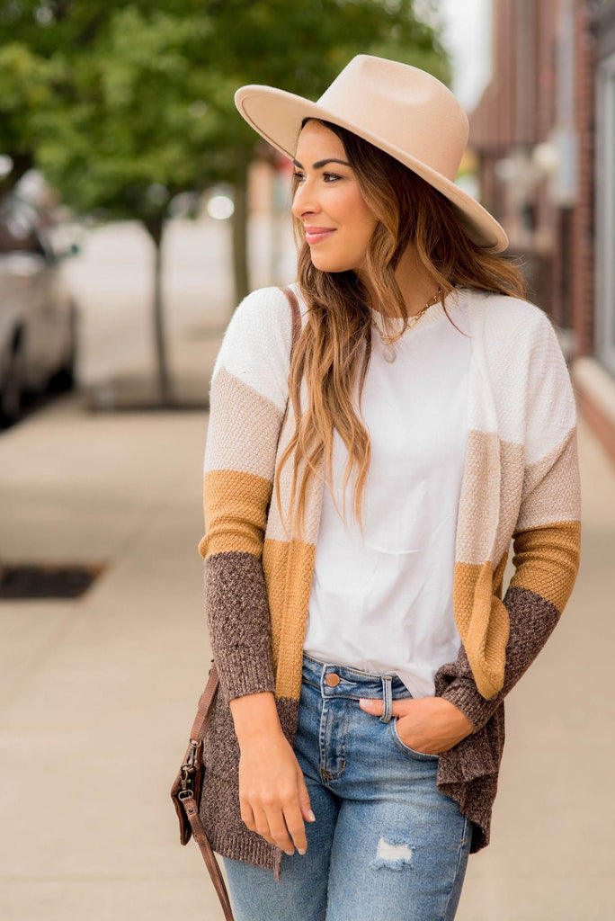 Lovely Textured Color Block Cardigan - Betsey's Boutique Shop