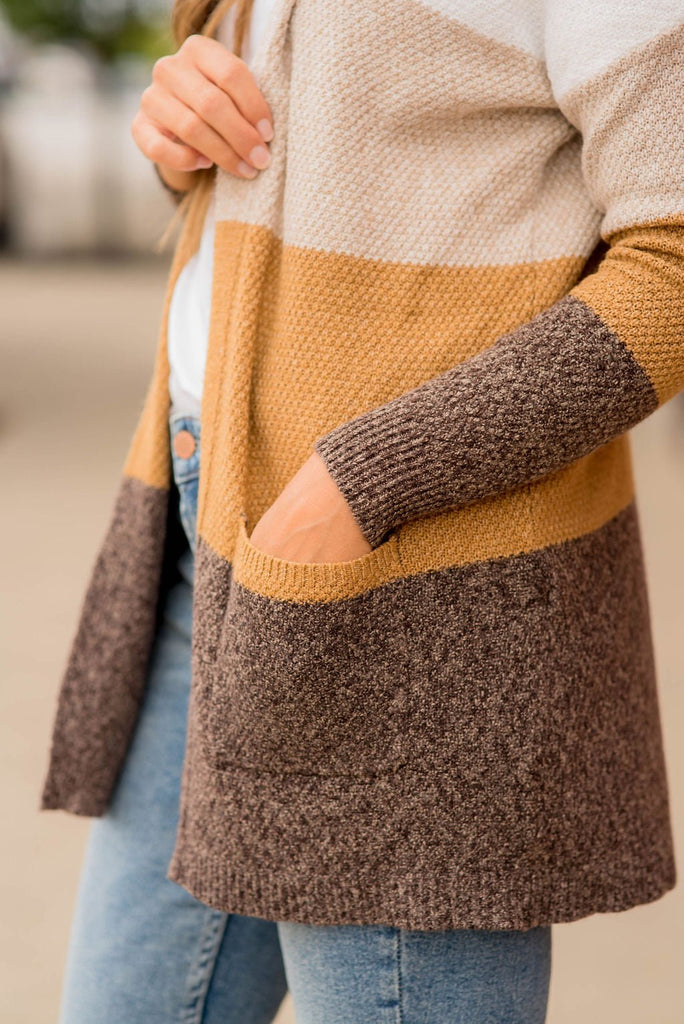 Lovely Textured Color Block Cardigan - Betsey's Boutique Shop