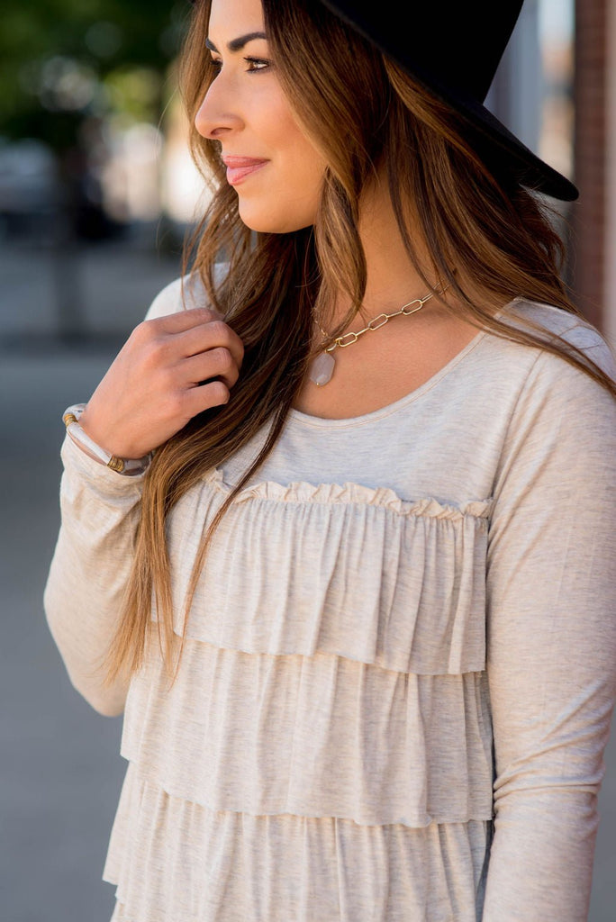 So Soft Ruffle Long Sleeve Tee - Betsey's Boutique Shop