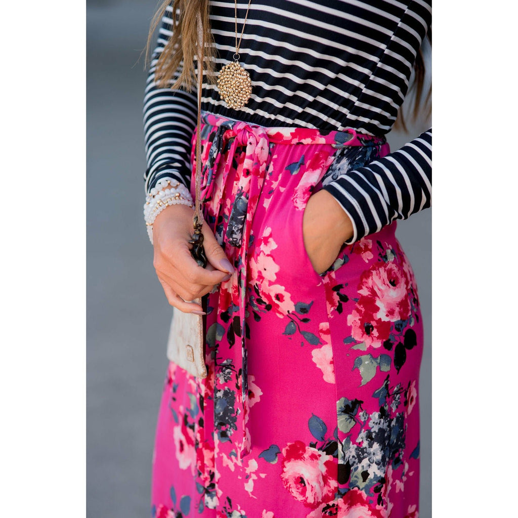 Striped Top Floral Bottom Maxi - Betsey's Boutique Shop