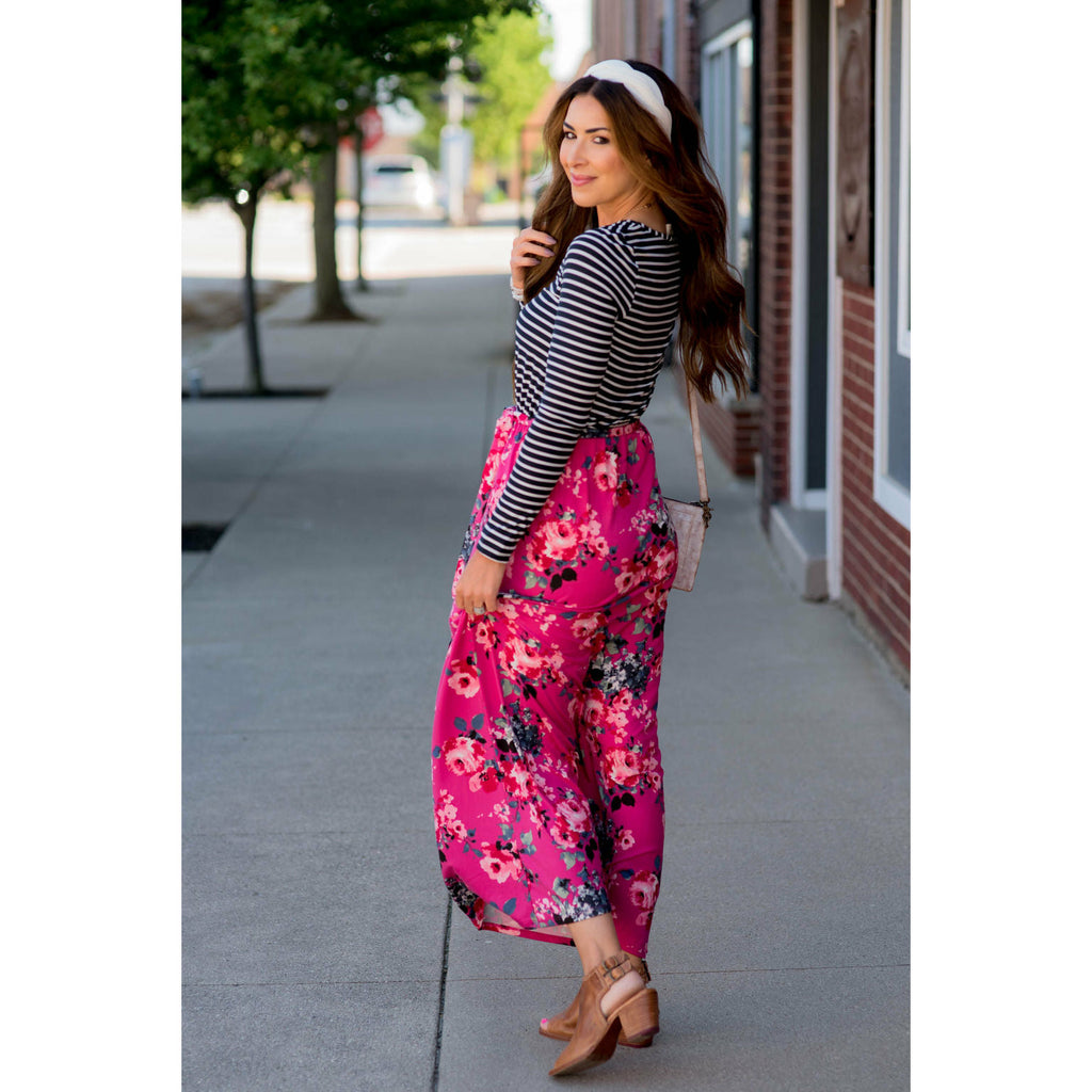 Striped Top Floral Bottom Maxi - Betsey's Boutique Shop