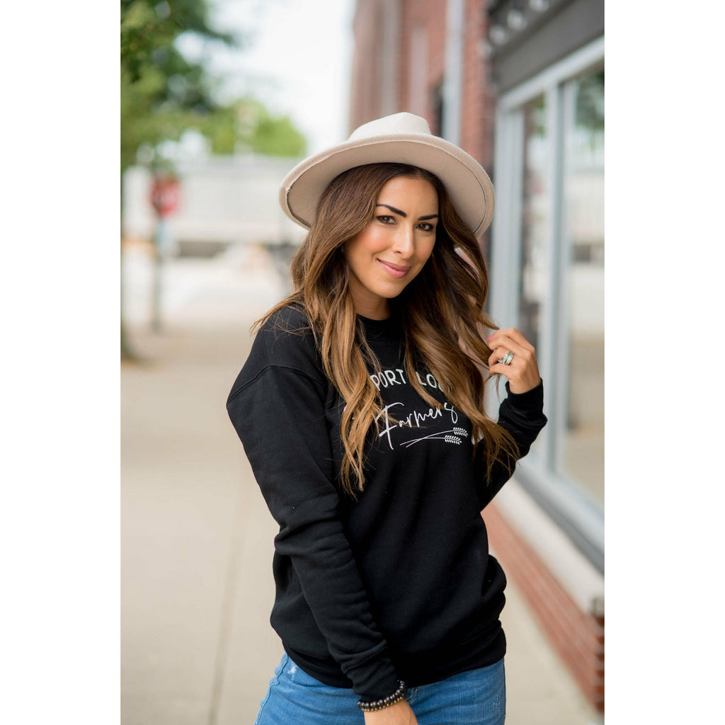 Support Local Farmers Wheat Crewneck - Betsey's Boutique Shop