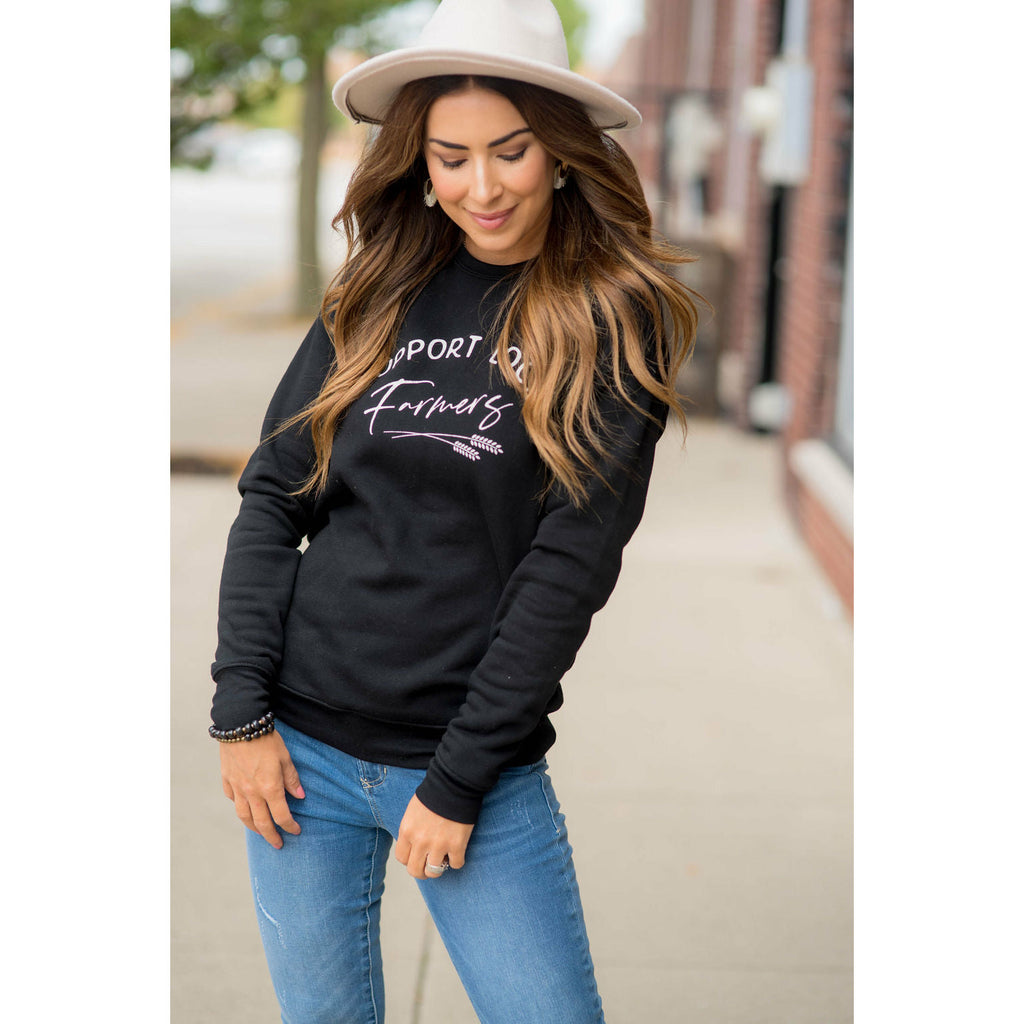 Support Local Farmers Wheat Crewneck - Betsey's Boutique Shop