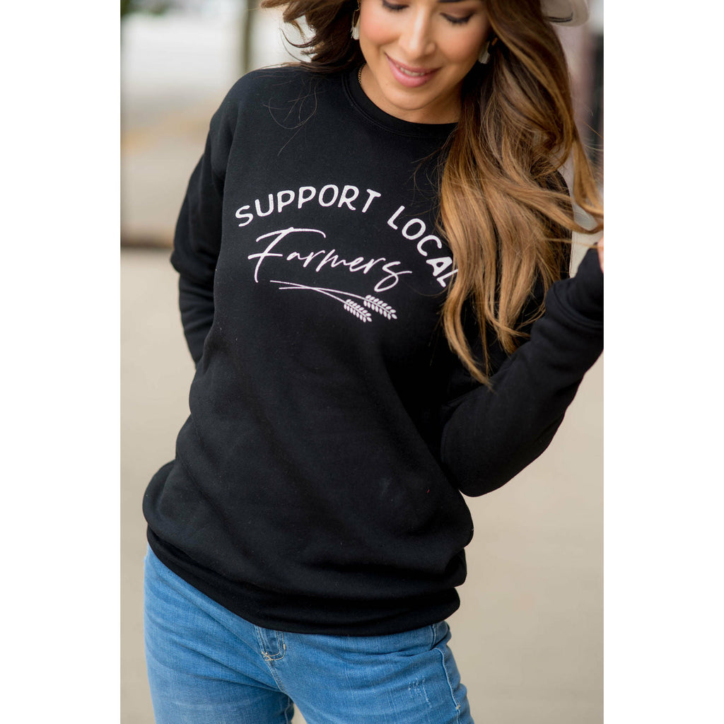 Support Local Farmers Wheat Crewneck - Betsey's Boutique Shop