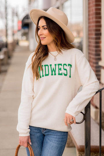 Spring Midwest Ribbed Crewneck - Betsey's Boutique Shop -