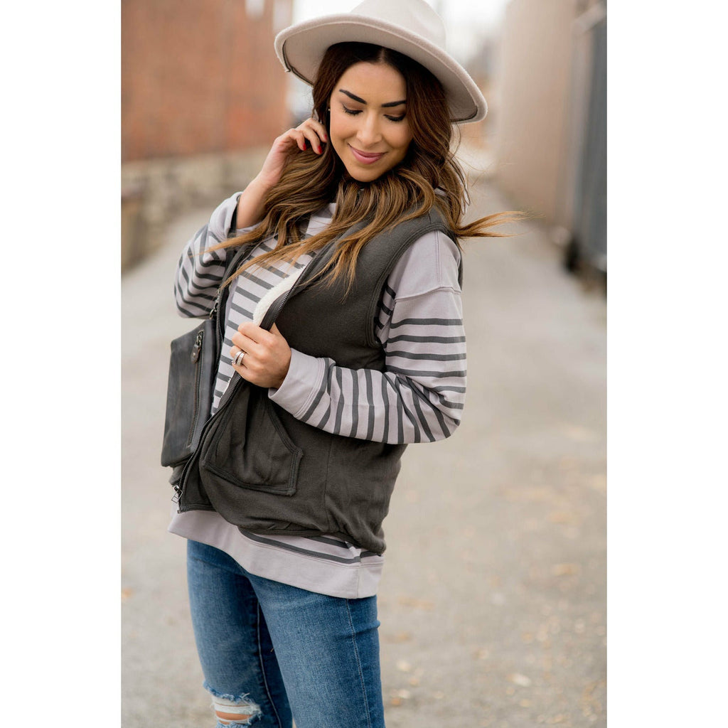 Sherpa Lined Vest - Betsey's Boutique Shop