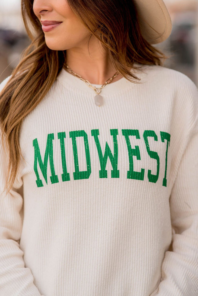 Spring Midwest Ribbed Crewneck - Betsey's Boutique Shop -