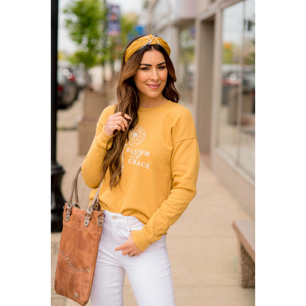 Bloom With Grace Graphic Sweatshirt - Betsey's Boutique Shop