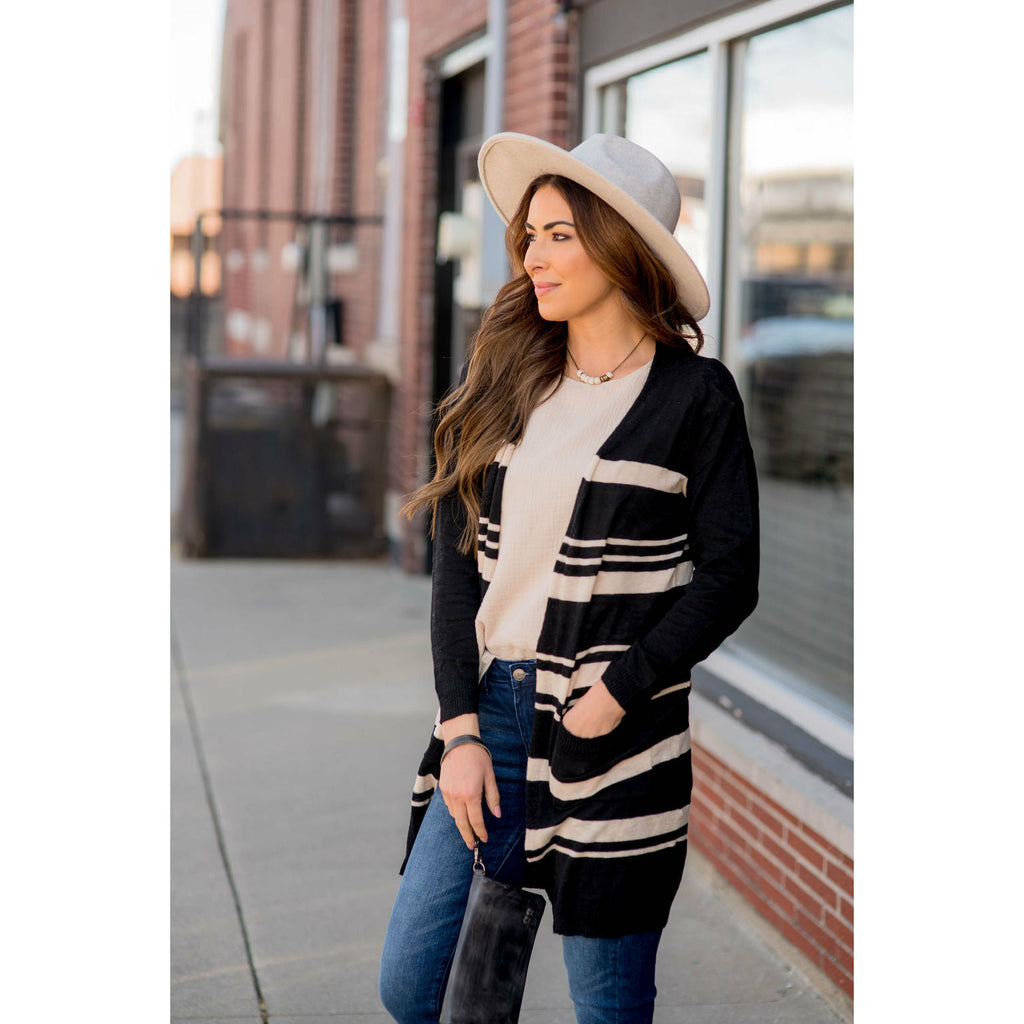 Striped Tunic Cardigan - Betsey's Boutique Shop