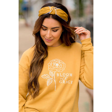 Bloom With Grace Graphic Sweatshirt - Betsey's Boutique Shop