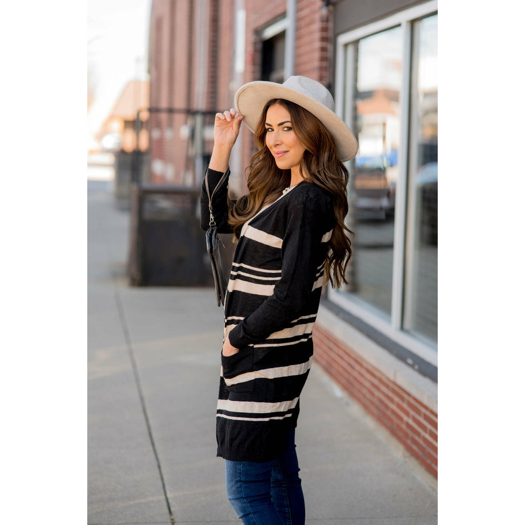 Striped Tunic Cardigan - Betsey's Boutique Shop