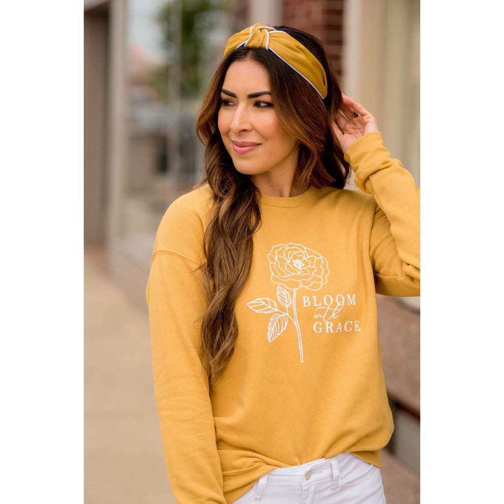 Bloom With Grace Graphic Sweatshirt - Betsey's Boutique Shop