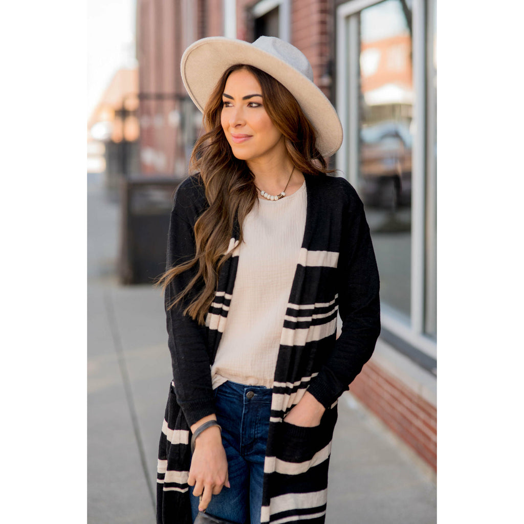 Striped Tunic Cardigan - Betsey's Boutique Shop